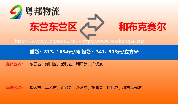 东营东营区到和布克赛尔物流