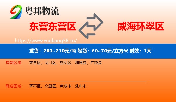 东营东营区到环翠区物流专线名片