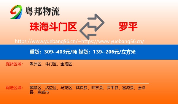 珠海斗门区到罗平县物流