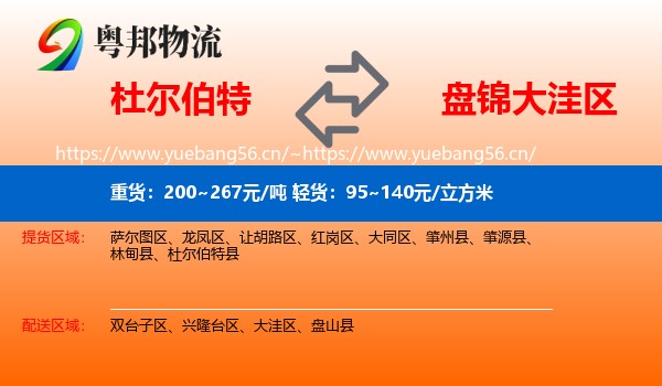杜尔伯特到大洼区物流