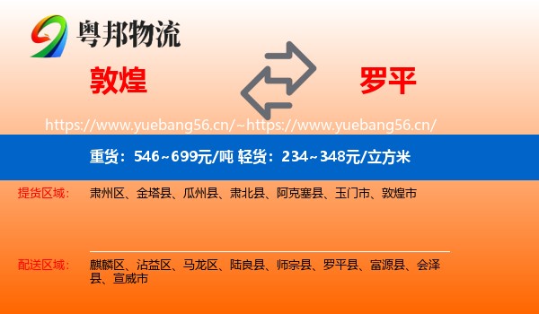 敦煌到罗平县物流
