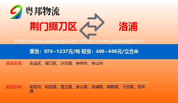 荆门掇刀区到洛浦县物流