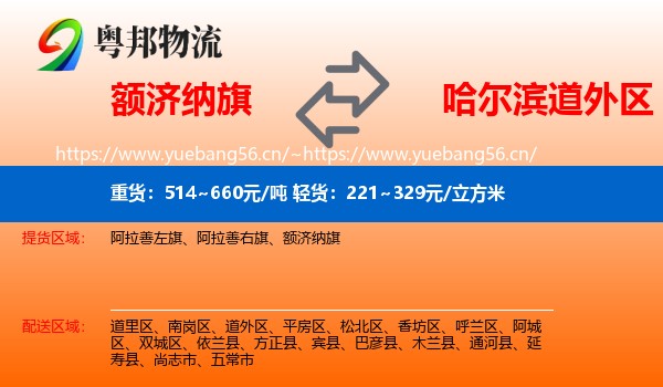 额济纳旗到道外区物流