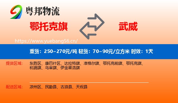 鄂托克旗到武威物流专线名片