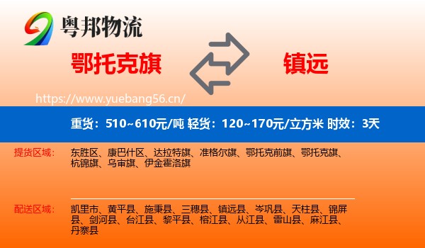 鄂托克旗到镇远县物流专线名片