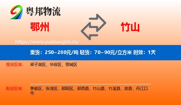 鄂州到竹山县物流专线名片