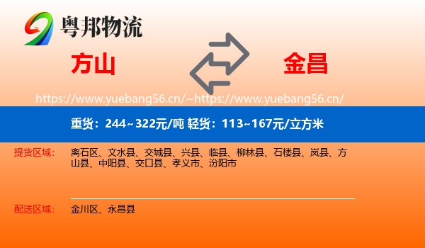 方山到金昌物流