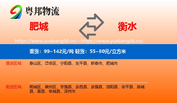 肥城市到衡水物流专线