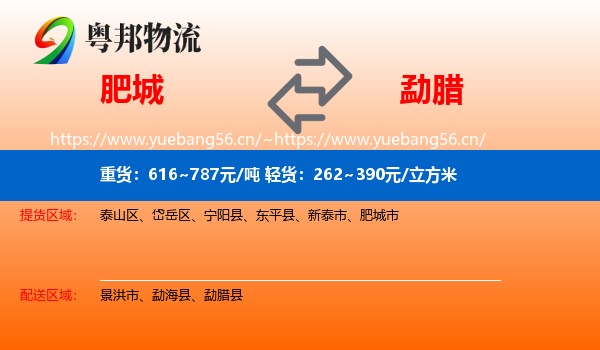 肥城到勐腊县物流