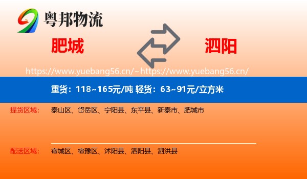 肥城到泗阳县物流