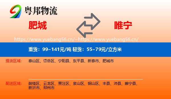 肥城到睢宁县物流