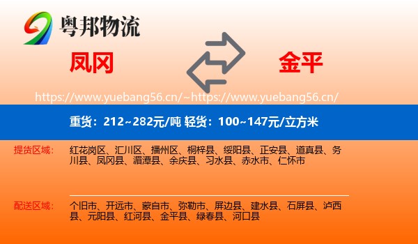 凤冈到金平县物流
