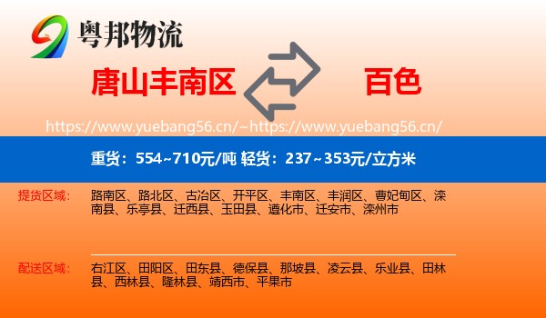 唐山丰南区到百色物流