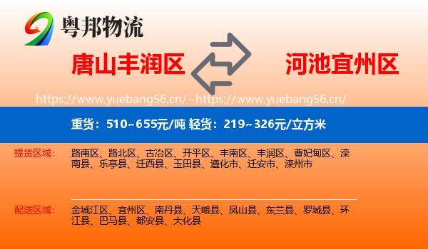 唐山丰润区到宜州区物流