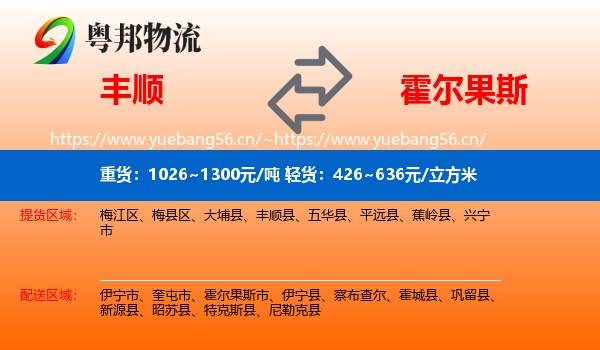 丰顺到霍尔果斯市物流