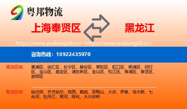 上海奉贤区到黑龙江物流