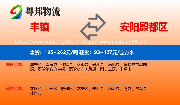 丰镇到殷都区物流