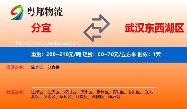 分宜到东西湖区物流专线名片