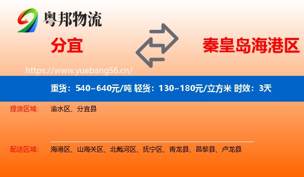 分宜到海港区物流专线名片