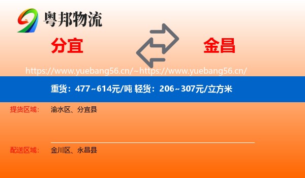 分宜到金昌物流