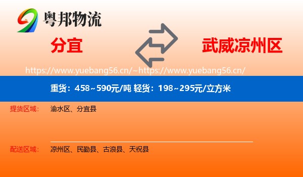 分宜到凉州区物流