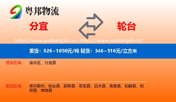 分宜到轮台县物流