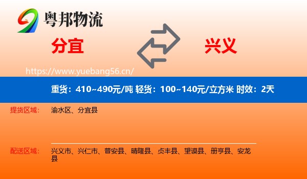 分宜到兴义市物流专线名片