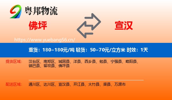 佛坪到宣汉县物流专线名片