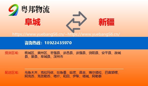 阜城到新疆物流