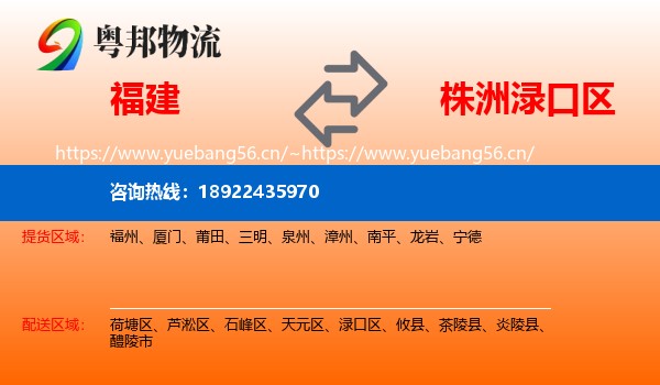 福建到渌口区物流