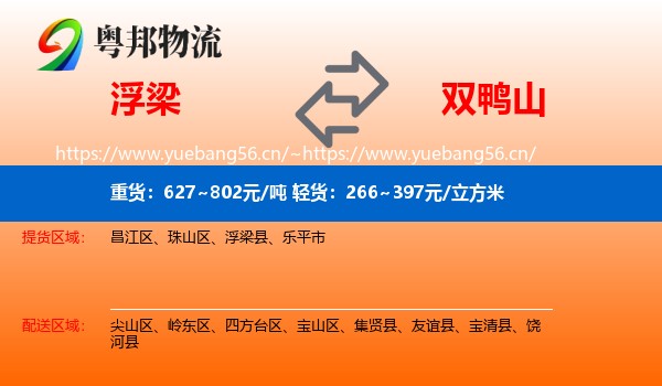 浮梁县到双鸭山物流专线