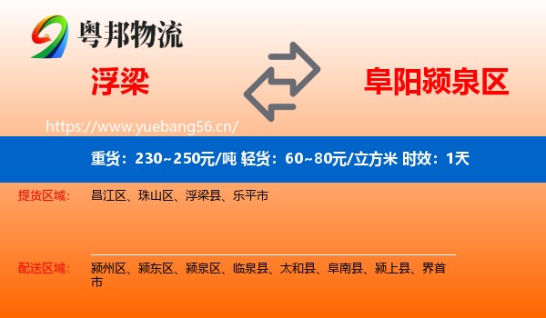 浮梁到颍泉区物流专线名片