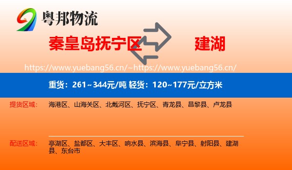 秦皇岛抚宁区到建湖县物流
