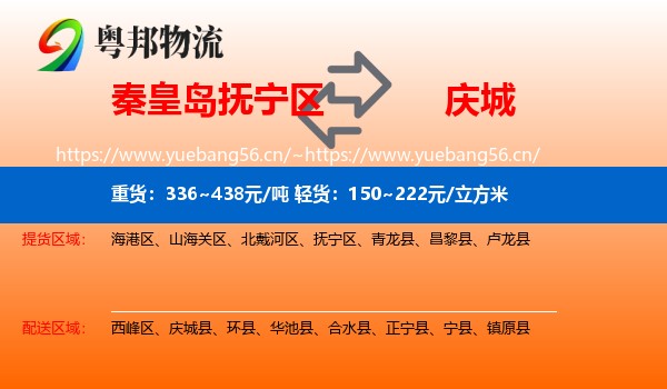 秦皇岛抚宁区到庆城县物流