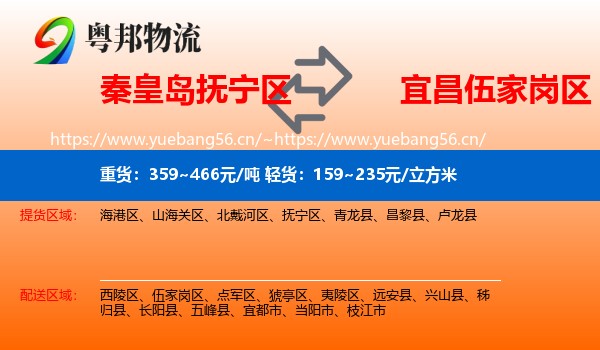 秦皇岛抚宁区到伍家岗区物流