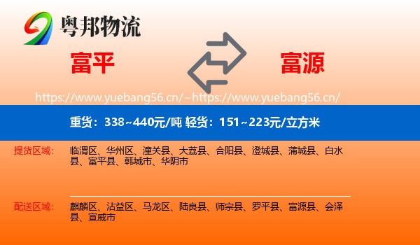 富平县到富源县物流专线