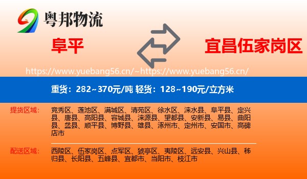 阜平到伍家岗区物流