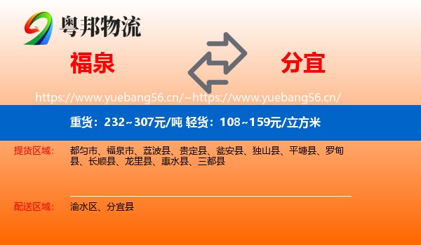 福泉到分宜县物流