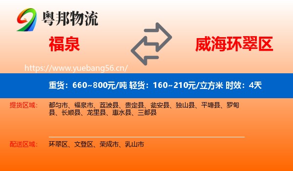 福泉到环翠区物流专线名片