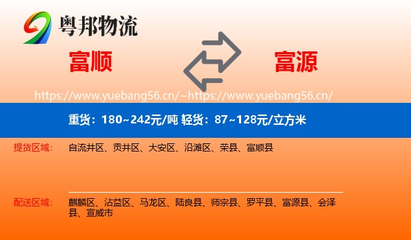 富顺到富源县物流