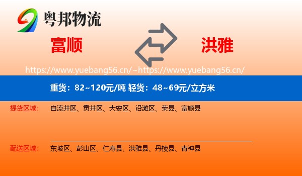 富顺到洪雅县物流