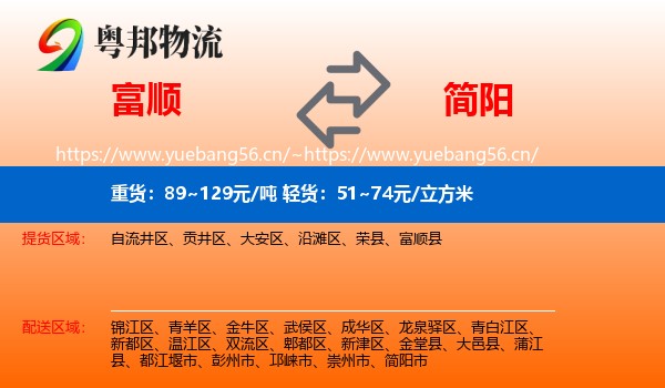 富顺到简阳市物流