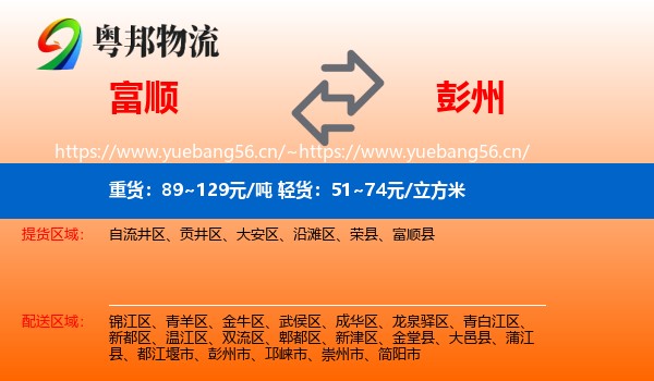 富顺到彭州市物流