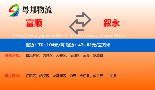 富顺到叙永县物流