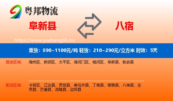 阜新县到八宿县物流 阜新县到八宿县物流专线名片