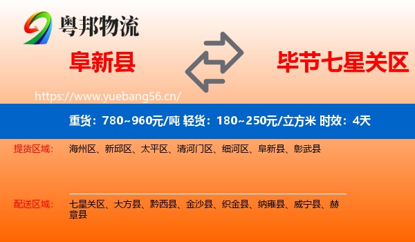 阜新县到七星关区物流专线名片