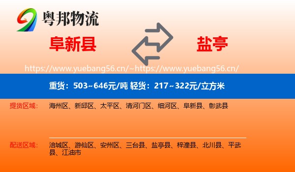 阜新县到盐亭县物流