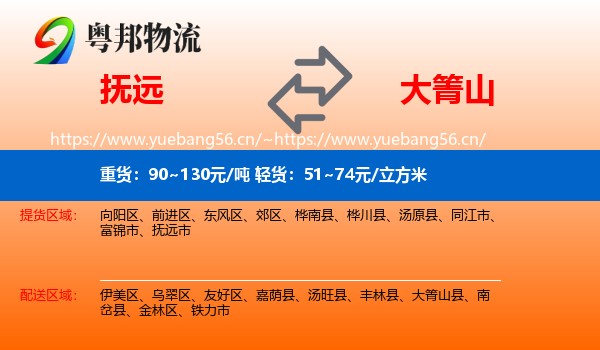 抚远到大箐山县物流