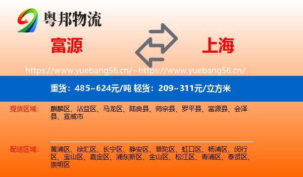 富源县到上海物流专线