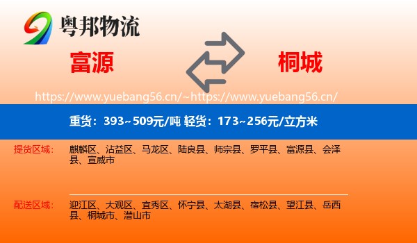 富源到桐城市物流